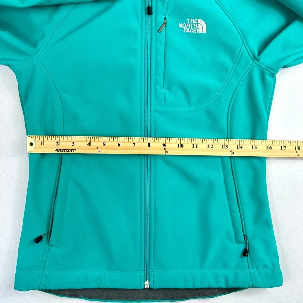 The North Face Softshell Zip Up Jacket XS Teal Green Blue Sporty Casual Layering